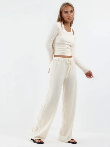 Wide Leg Pantalon Busem en blanc