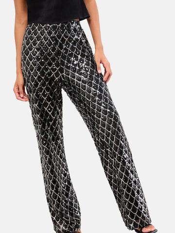 Wide leg Pantaloni 'Sequin' di Lipsy in nero: frontale