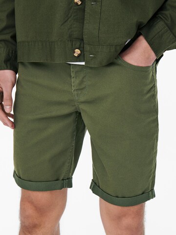 Only & Sons Regular Pants 'Ply' in Green