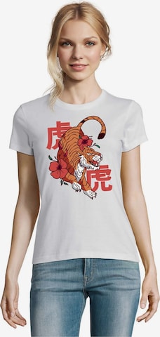Blondie & Brownie Shirt 'BlumenTiger' in White: front