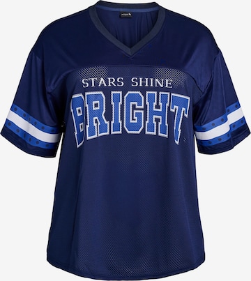 mėlyna Active by Zizzi Sportiniai marškinėliai 'Ashine': priekis