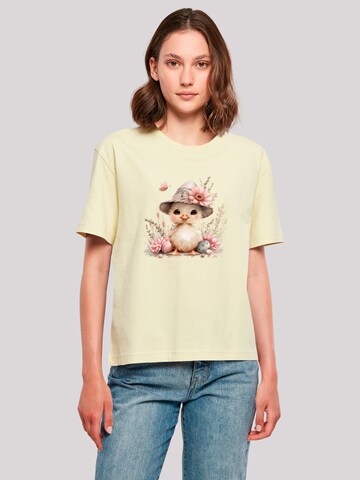 T-shirt 'Süßes Oster Küken mit Hut' F4NT4STIC en jaune : devant