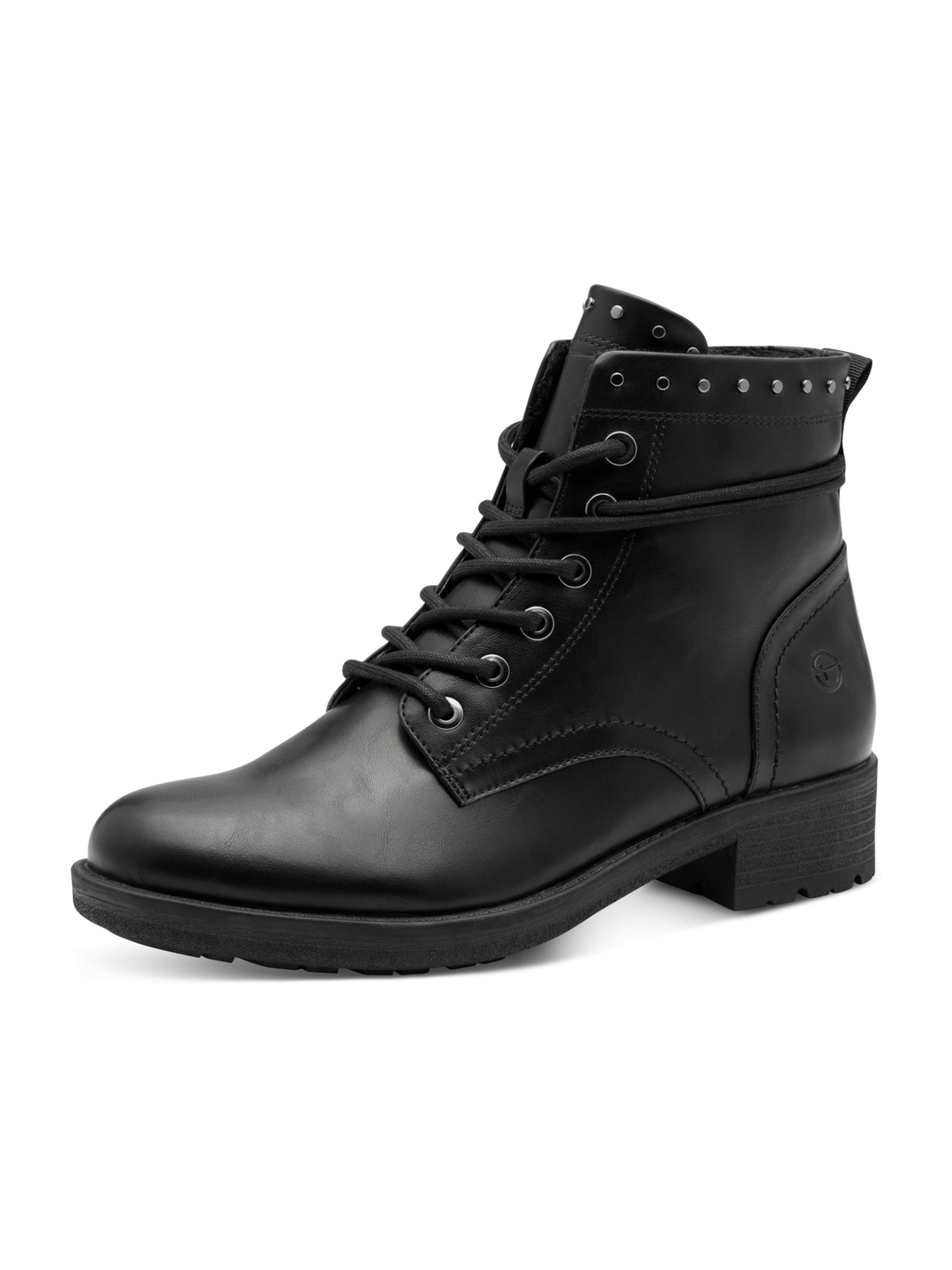Tamaris - Botines con cordones en negro: frente