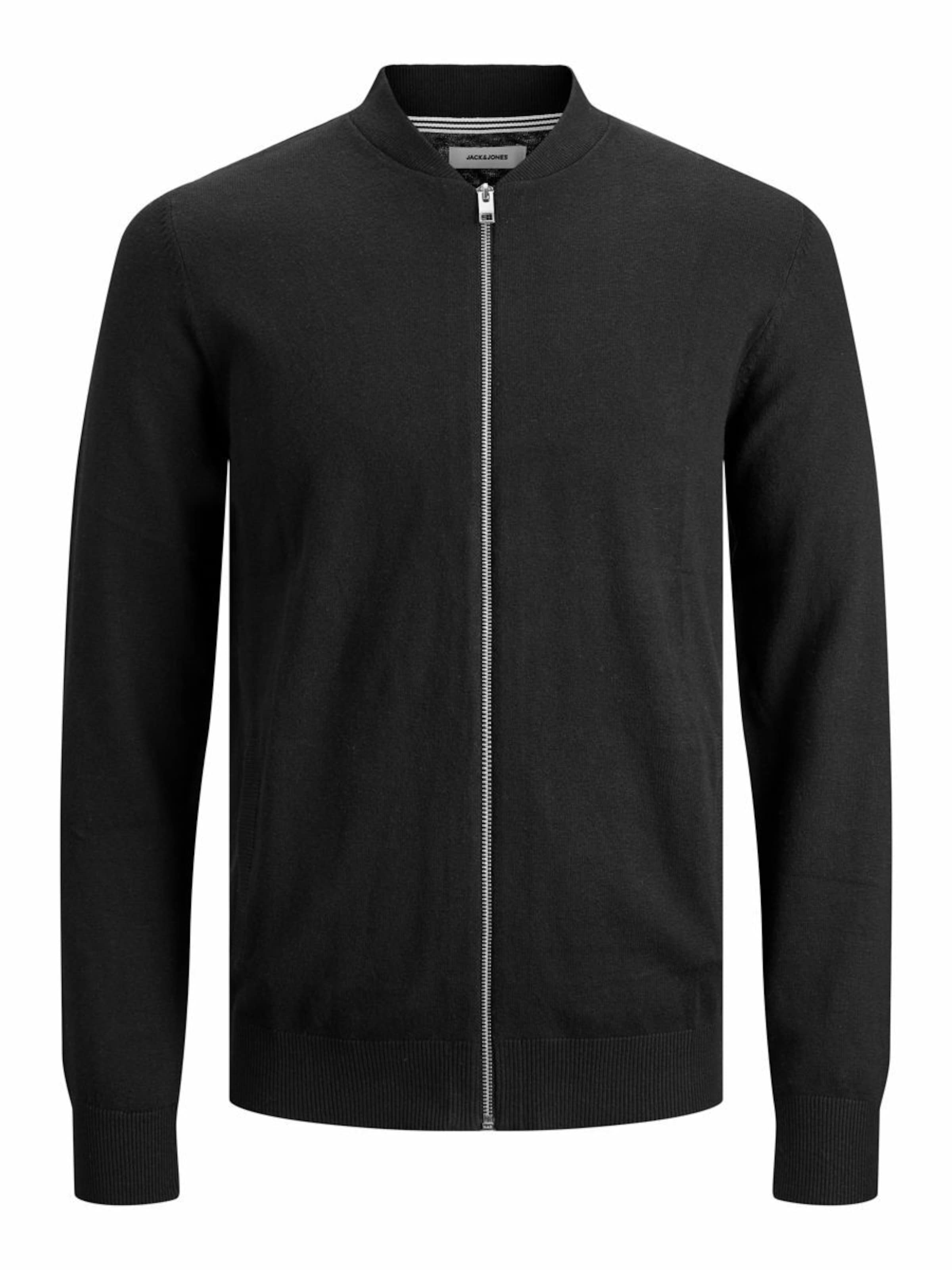 Männer Pullover & Strick JACK & JONES Strickjacke 'EMIL' in Schwarz - PS93113 Männer Pullover & Strick JACK & JONES Strickjacke 'EMIL' in Schwarz - PS93113