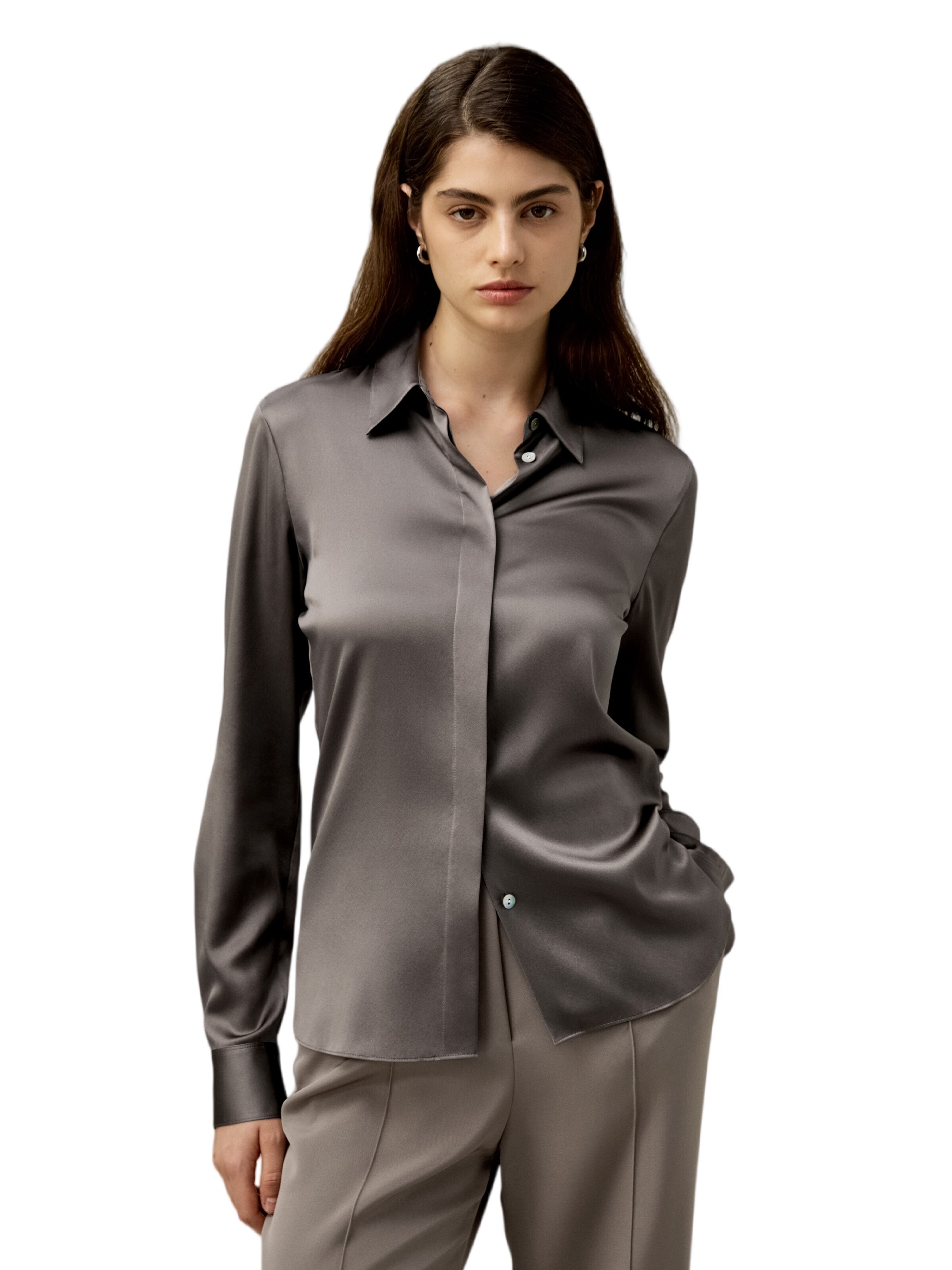 Lilysilk Bluse‌ in Grau