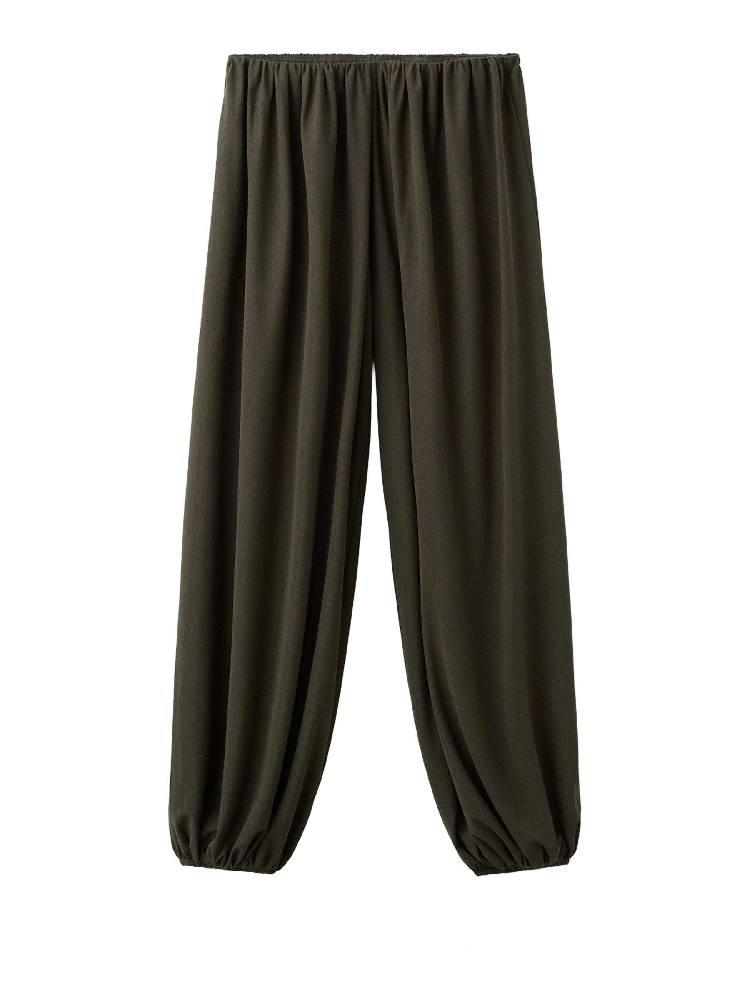 MANGO Панталон тип шалвари 'CORINI' в зелено: отпред