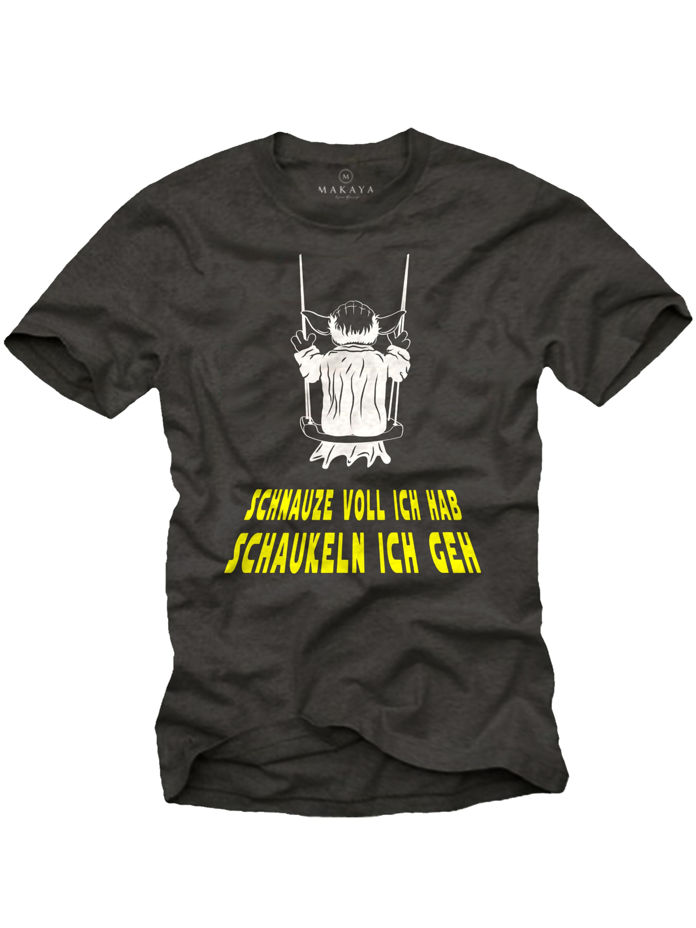 MAKAYA Shirt 'Schnauze voll ich hab' in Grey: front