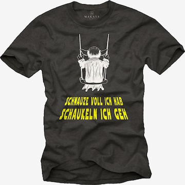 MAKAYA Shirt 'Schnauze voll ich hab' in Grey: front