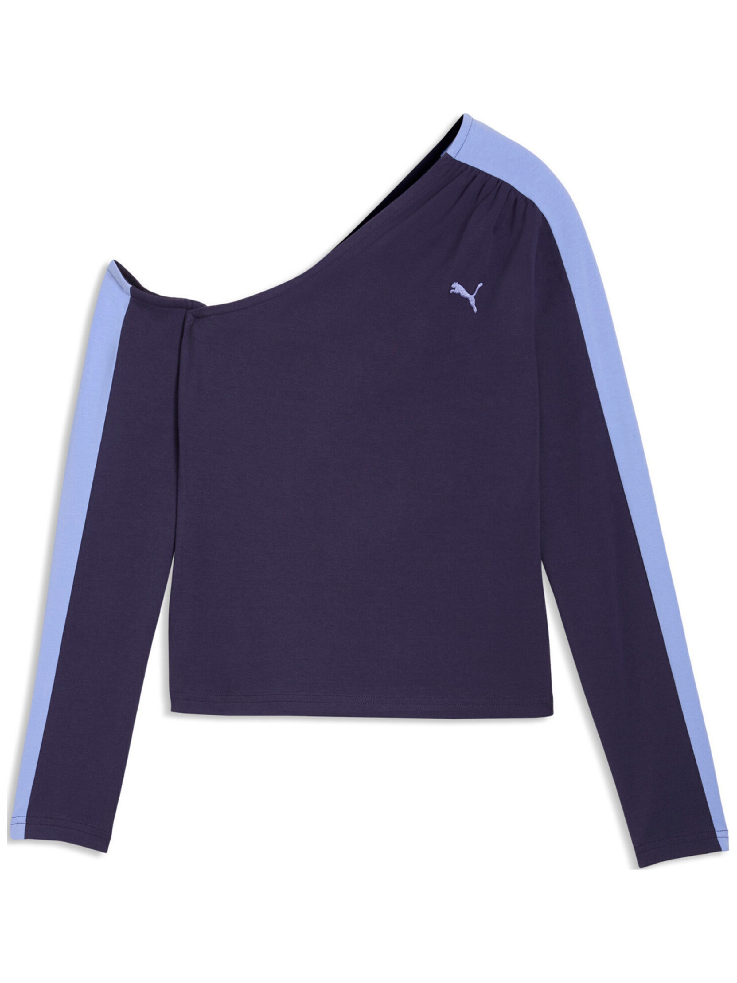 Camicia da donna 'Puma T7 Asymmetric Longsleeve' di PUMA in blu: frontale
