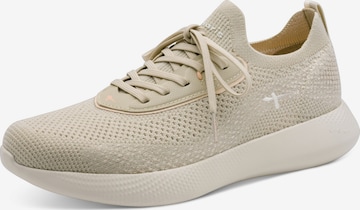 Baskets basses Tamaris en beige : devant