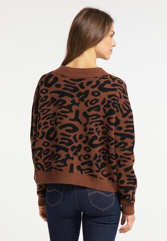 Usha Knit Cardigan in Brown