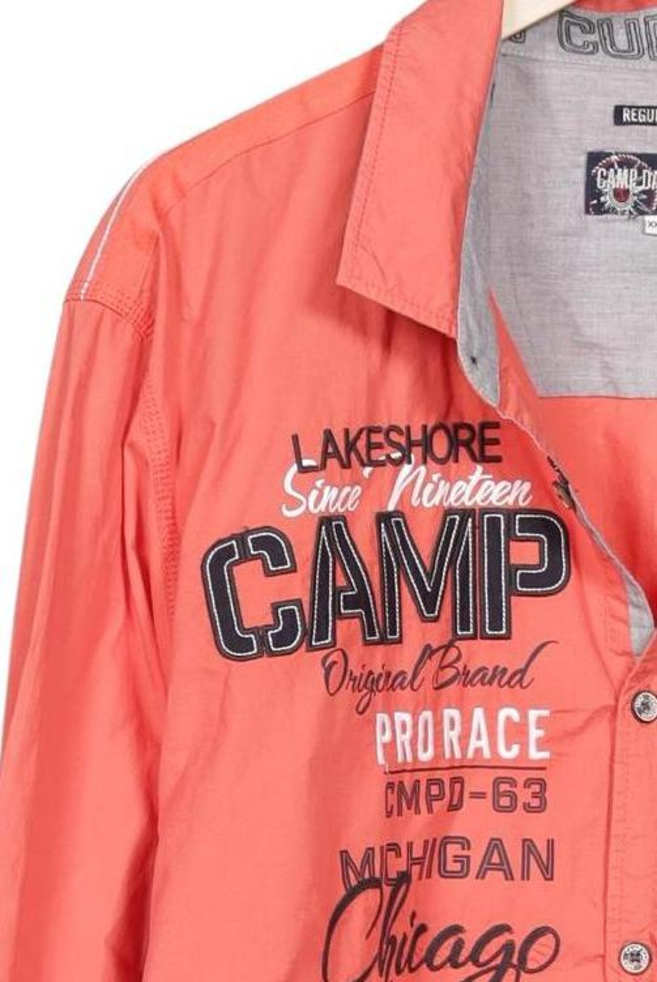 CAMP DAVID Button Up Shirt in XXXL in Orange