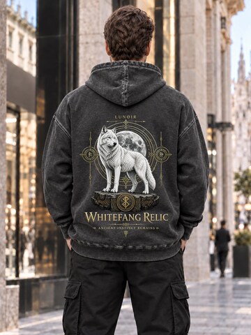 LUNØIR StudioSweater majica 'Whitefang Relic' - crna boja