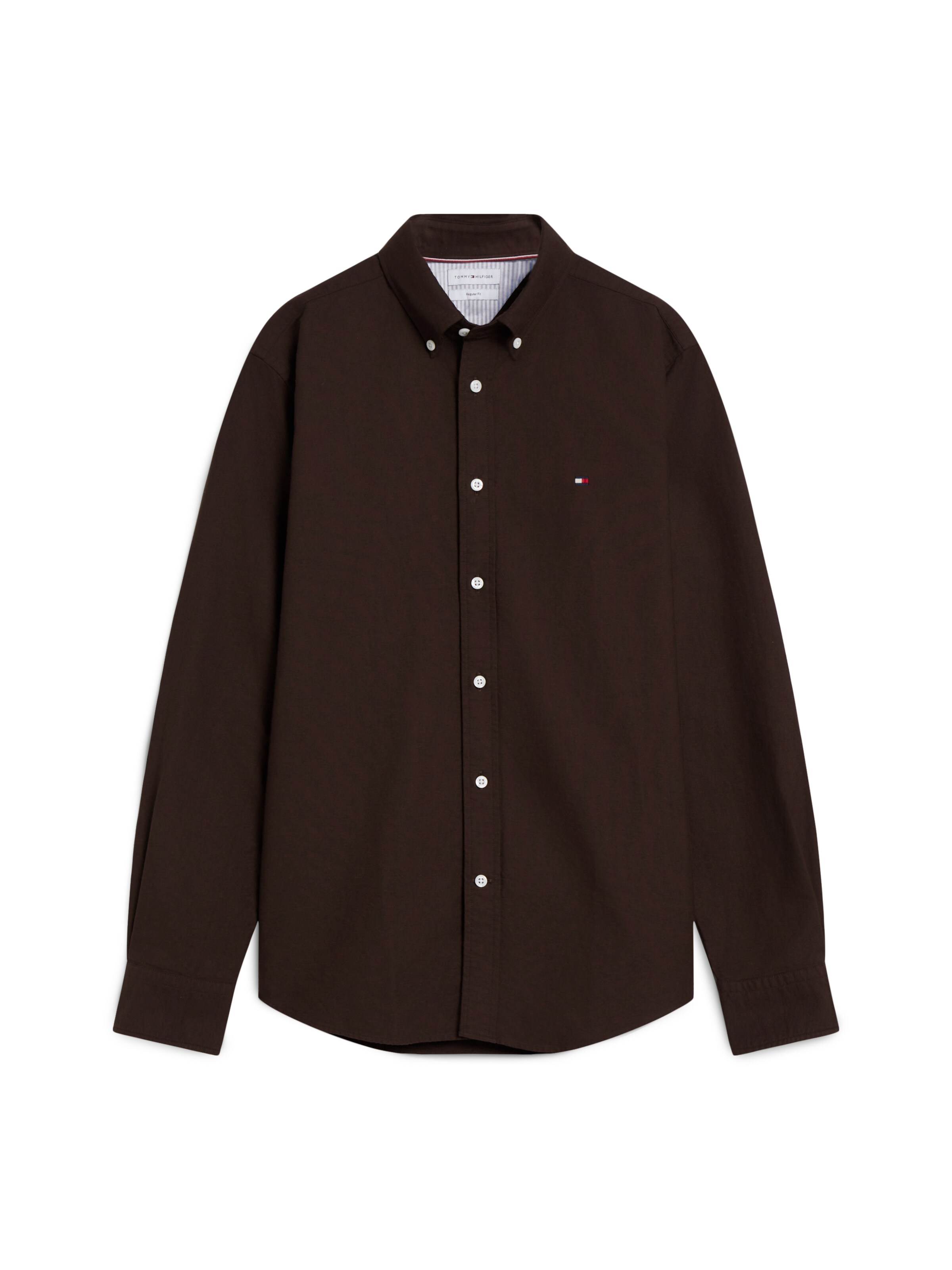 TOMMY HILFIGER Overhemd 'HERITAGE' in Bruin: voorkant