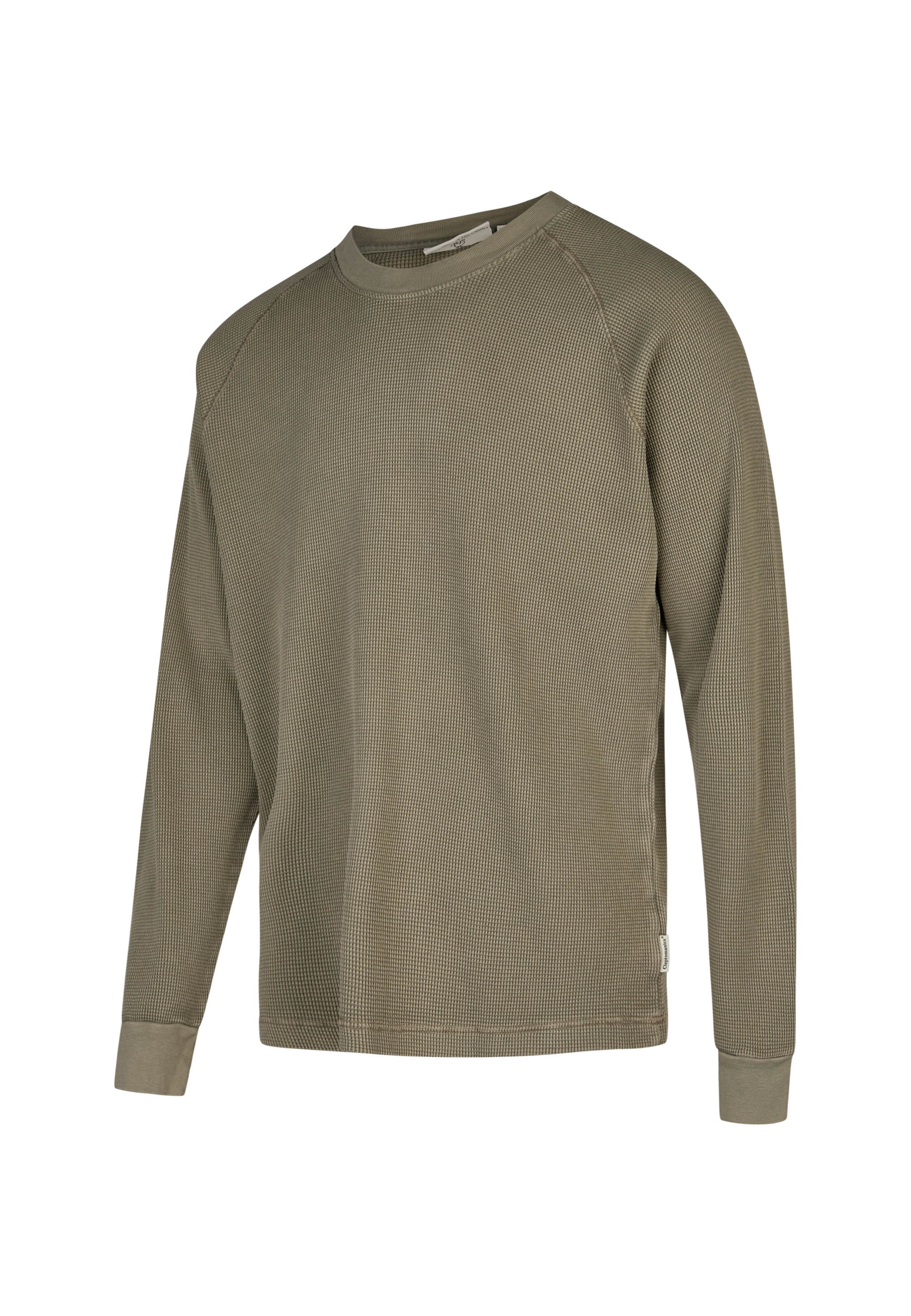 Cleptomanicx Longsleeve 'Boxy Crewneck Thermal' in Braun