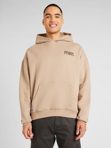 Sweat-shirt Pequs en marron : devant