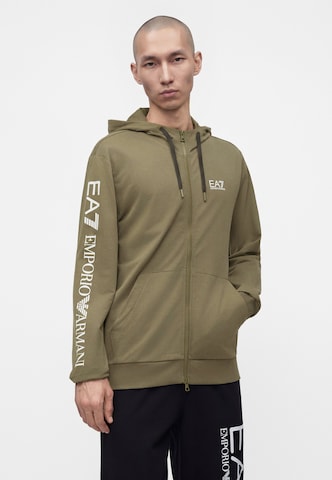 EA7 Emporio Armani Кофта на молнии в Зеленый: спереди