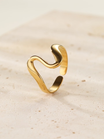 Hey Happiness Ring 'Fluid Heart' in Goud