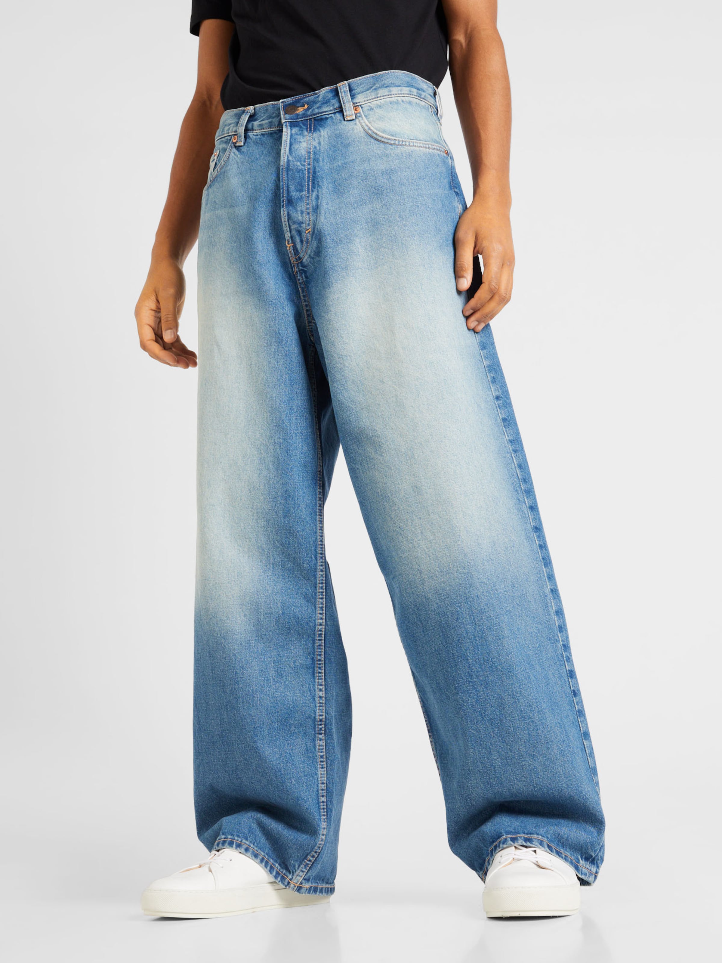 Mens wide cheap leg jeans