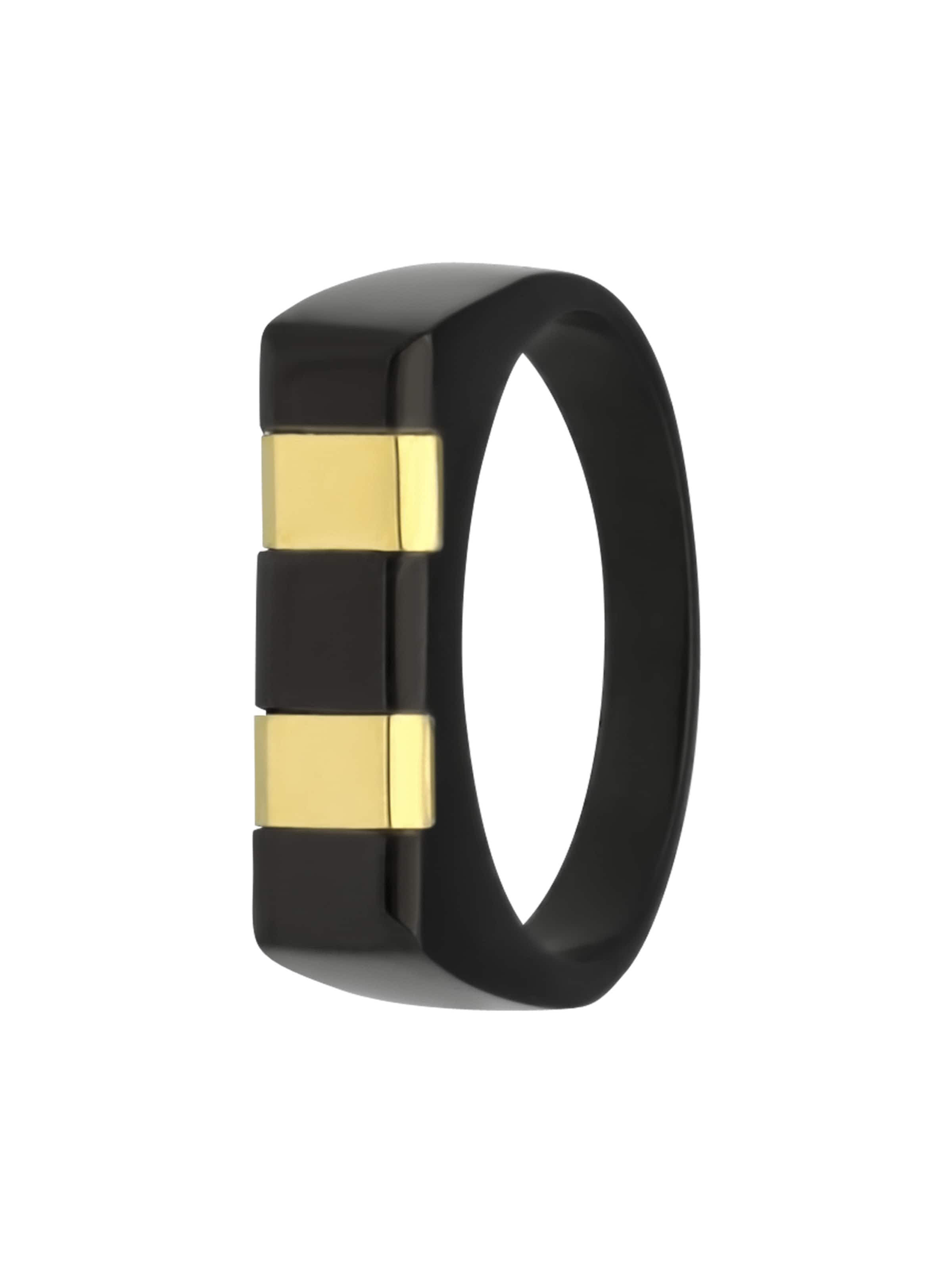 Lucardi Ring in Schwarz: Vorderseite