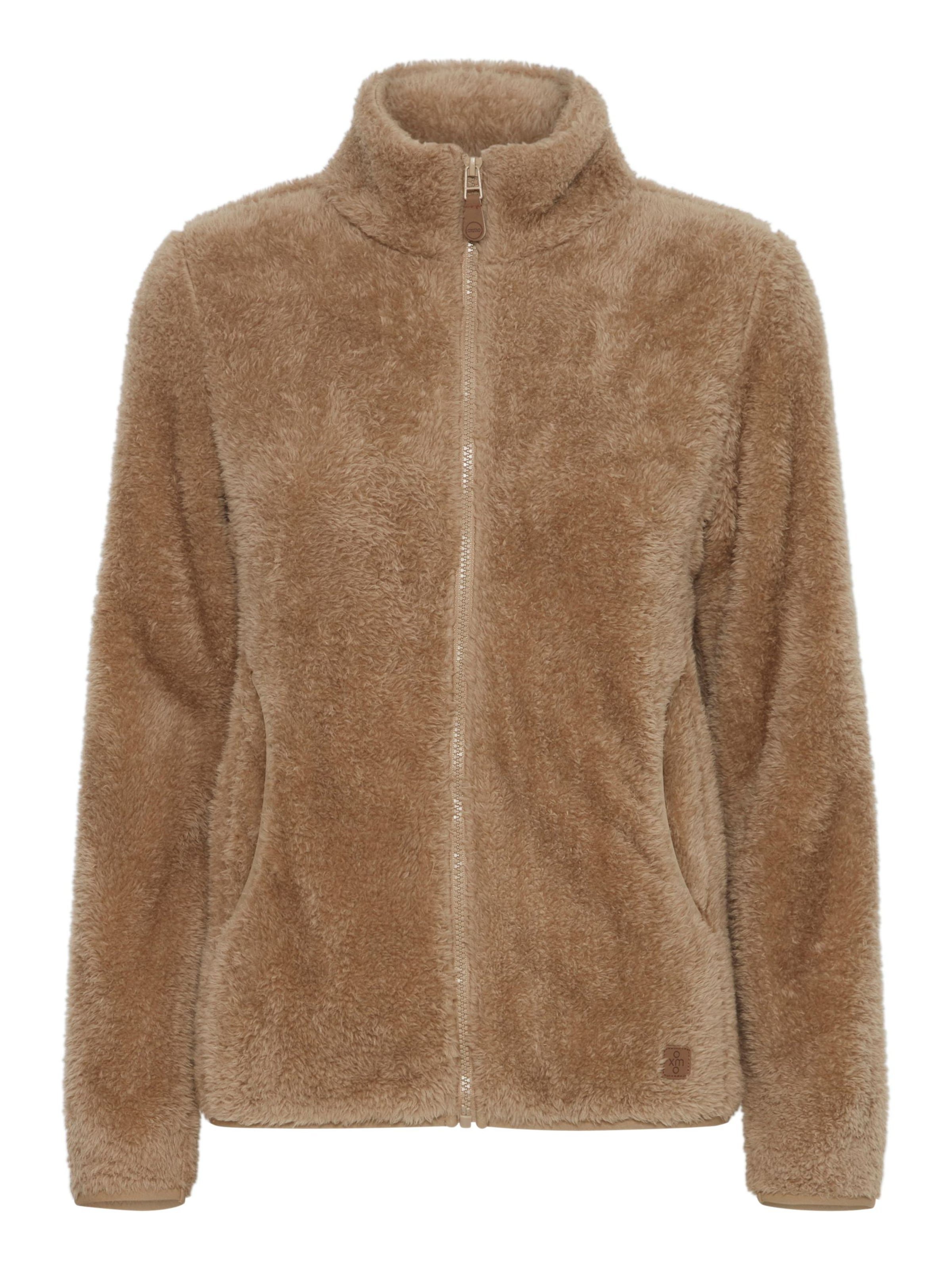 Oxmo Fleecejacke 'Telsa' in Beige: Vorderseite