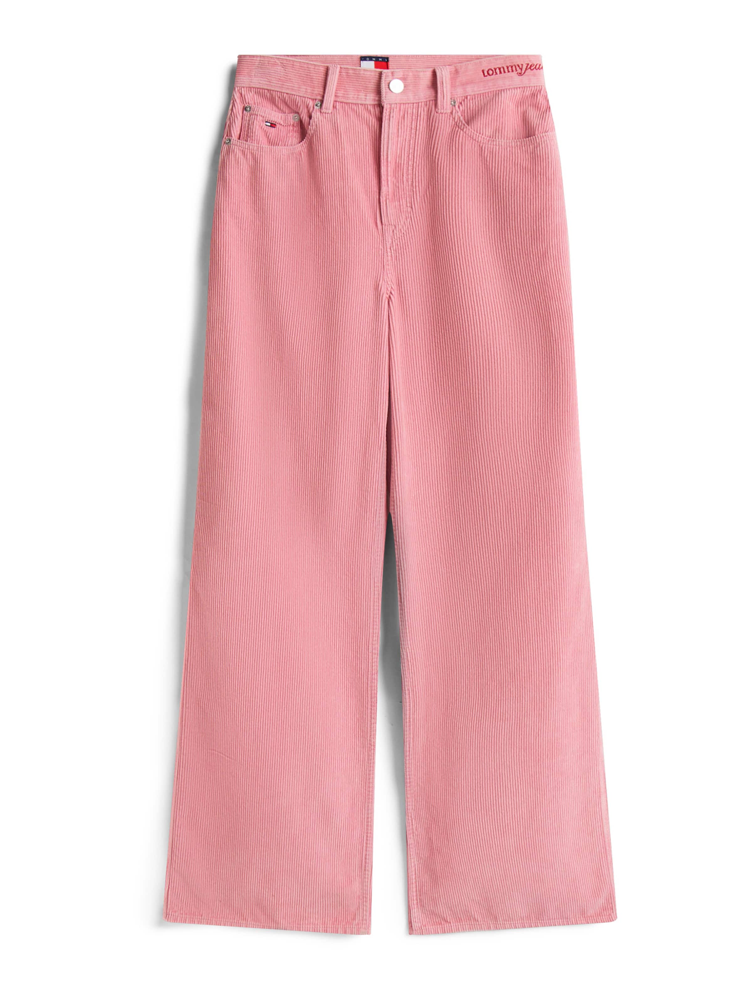 Tommy Jeans - Perna larga Calças 'CLAIRE' em rosa: frente