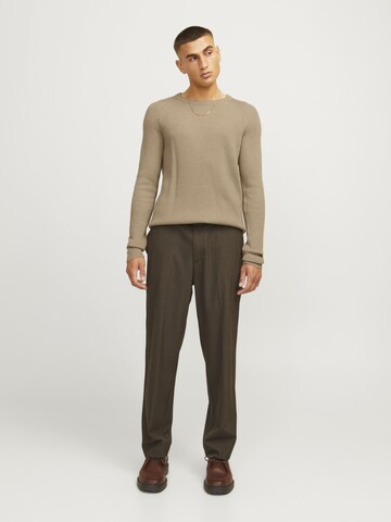 JACK & JONES Sweater 'JJPannel' in Beige