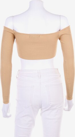 Missguided Petite Cropped Shirt XXS in Beige