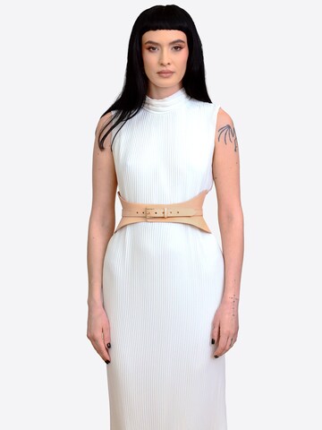 Haute Cuir Riem 'Crescent Corset Belt' in Beige