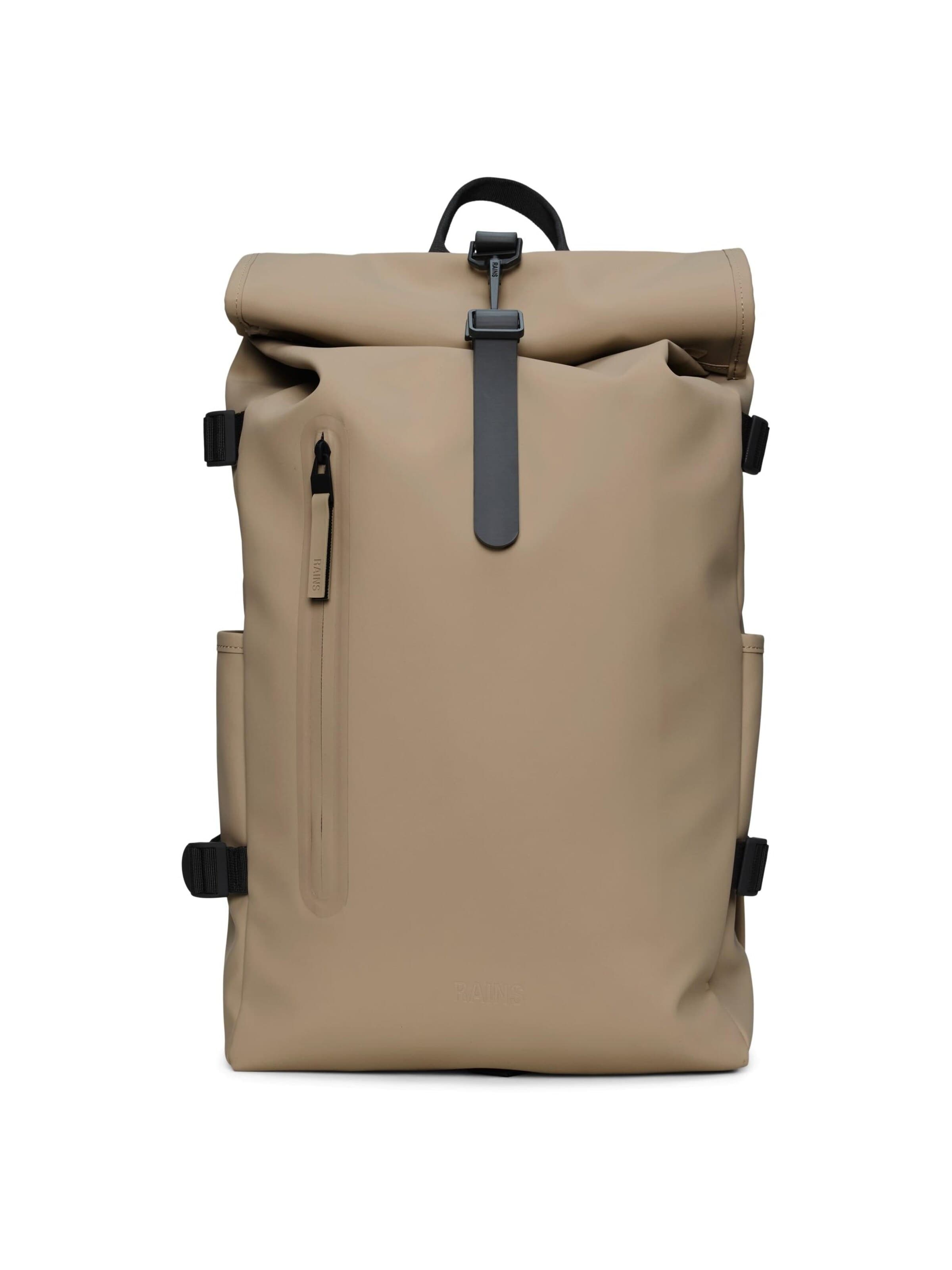 RAINS Backpack in Beige: front