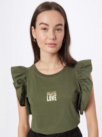 River Island - Camiseta 'LOVE' en verde