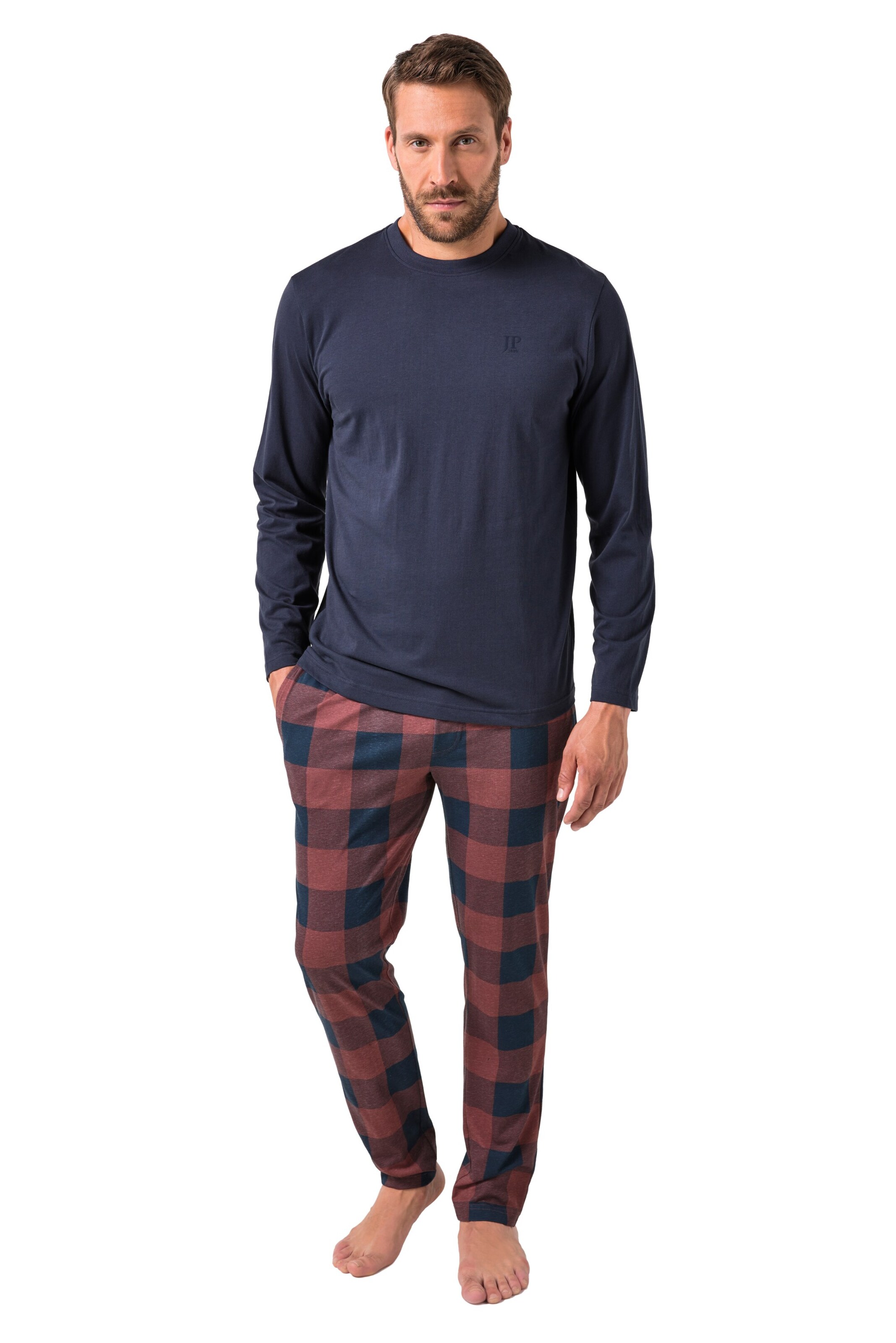 JP1880 Pyjama lang in Blauw: voorkant