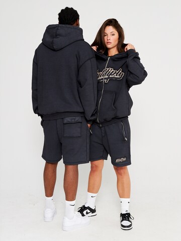 Multiply Apparel Zip-Up Hoodie 'Highschool' in Black