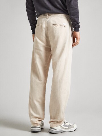 Pepe Jeans Loose fit Pleat-Front Pants in Beige