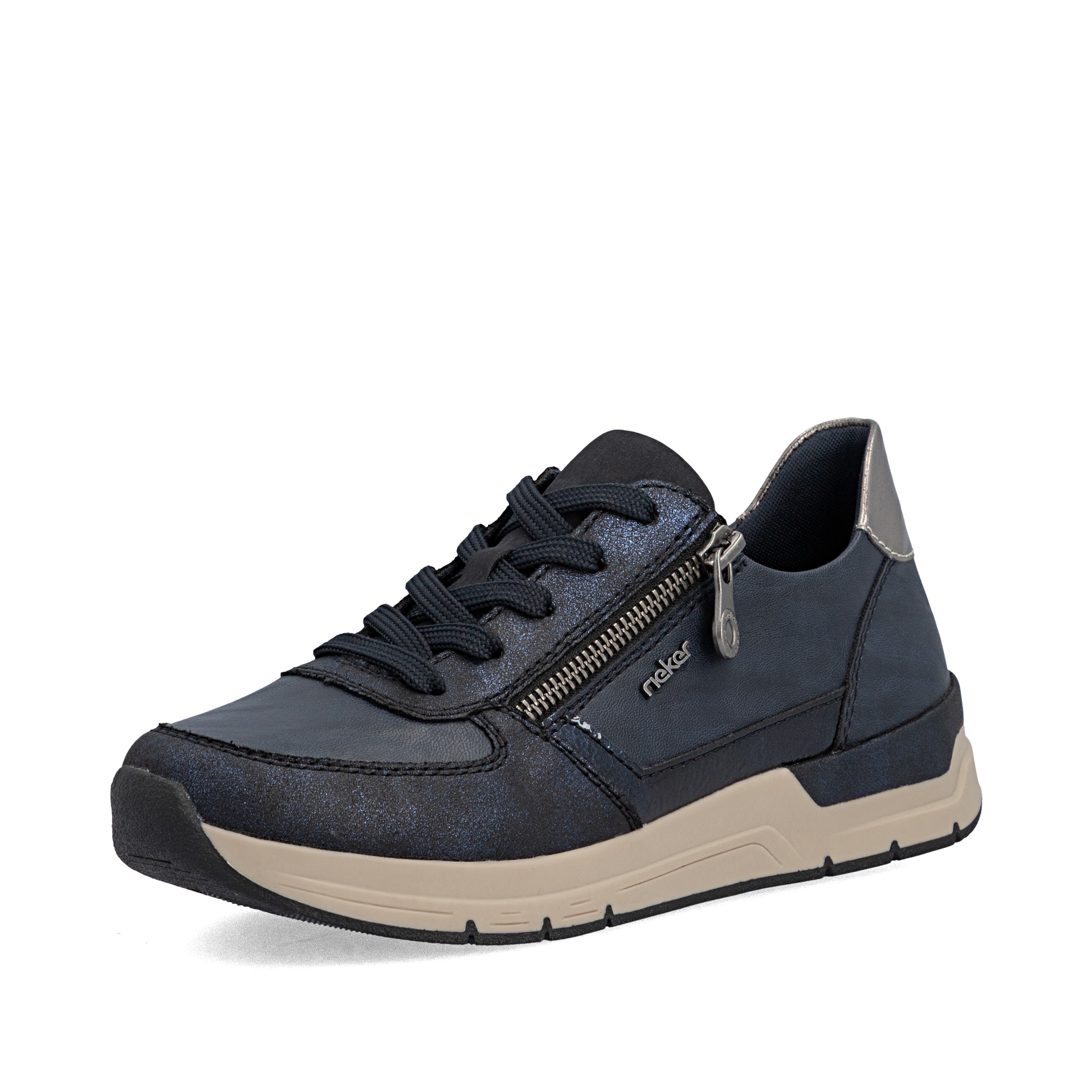 Baskets basses Rieker en bleu : devant