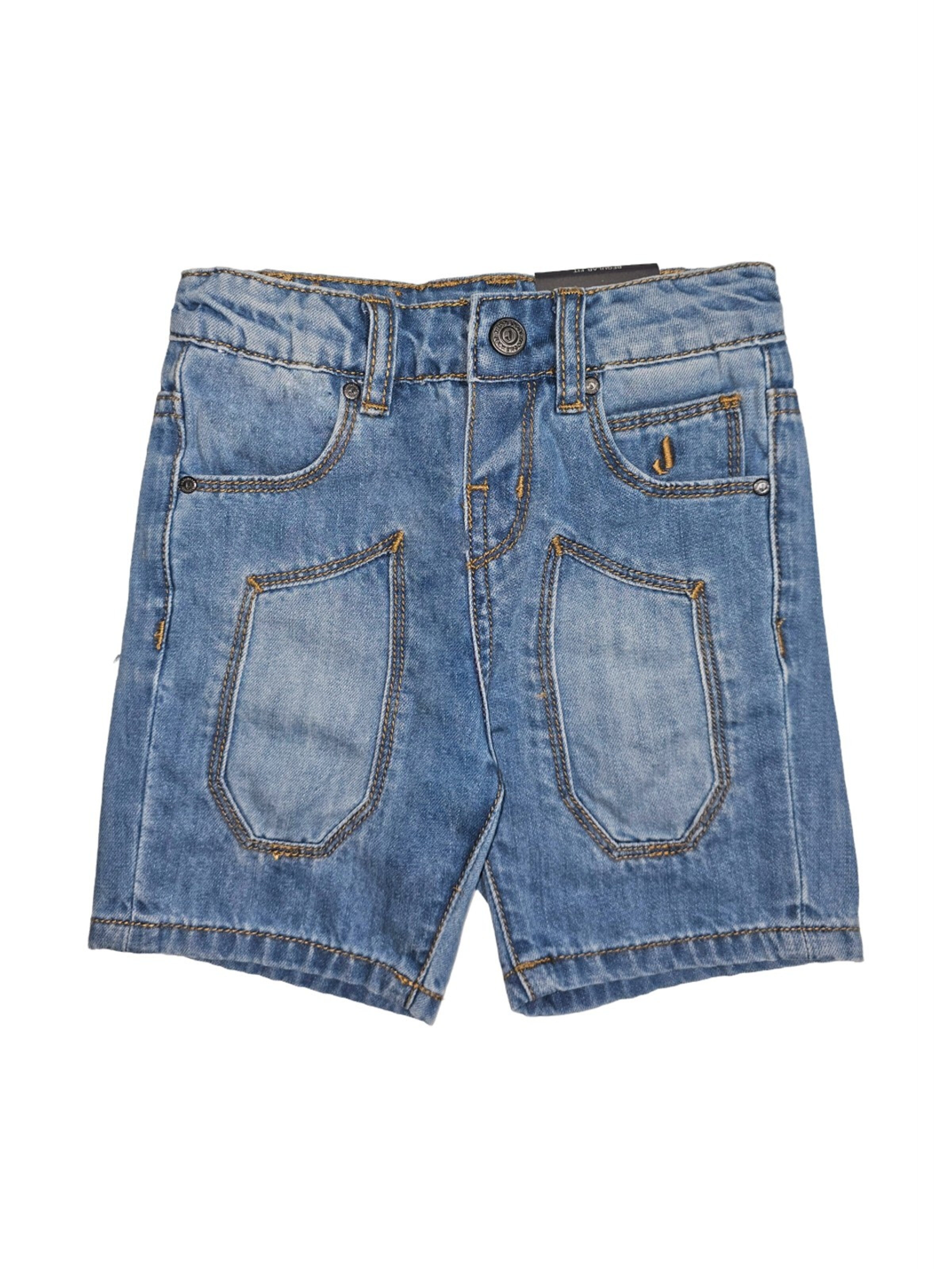 Jeckerson Regular Broek 'Bermuda denim blu per neonato' in Blauw: voorkant