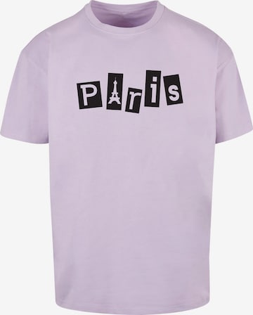 Merchcode Shirt 'Paris' in Lila: voorkant