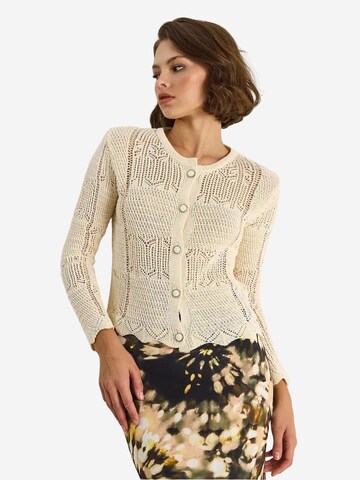 Bianco Lucci Knit cardigan in Beige