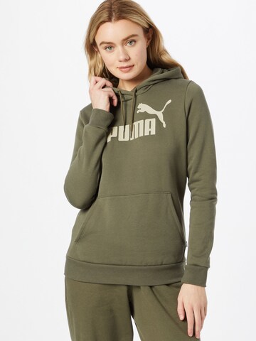 PUMA - Sweatshirt de desporto 'Essentials' em verde: frente
