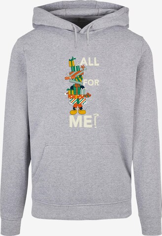 ABSOLUTE CULT Sweatshirt 'Mickey Mouse - Presents All For Me' in Grey: front