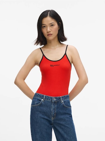 KARL LAGERFELD JEANS Rövid body - piros: elől