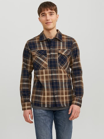 ruda JACK & JONES Standartinis modelis Marškiniai 'EEDDIE': priekis