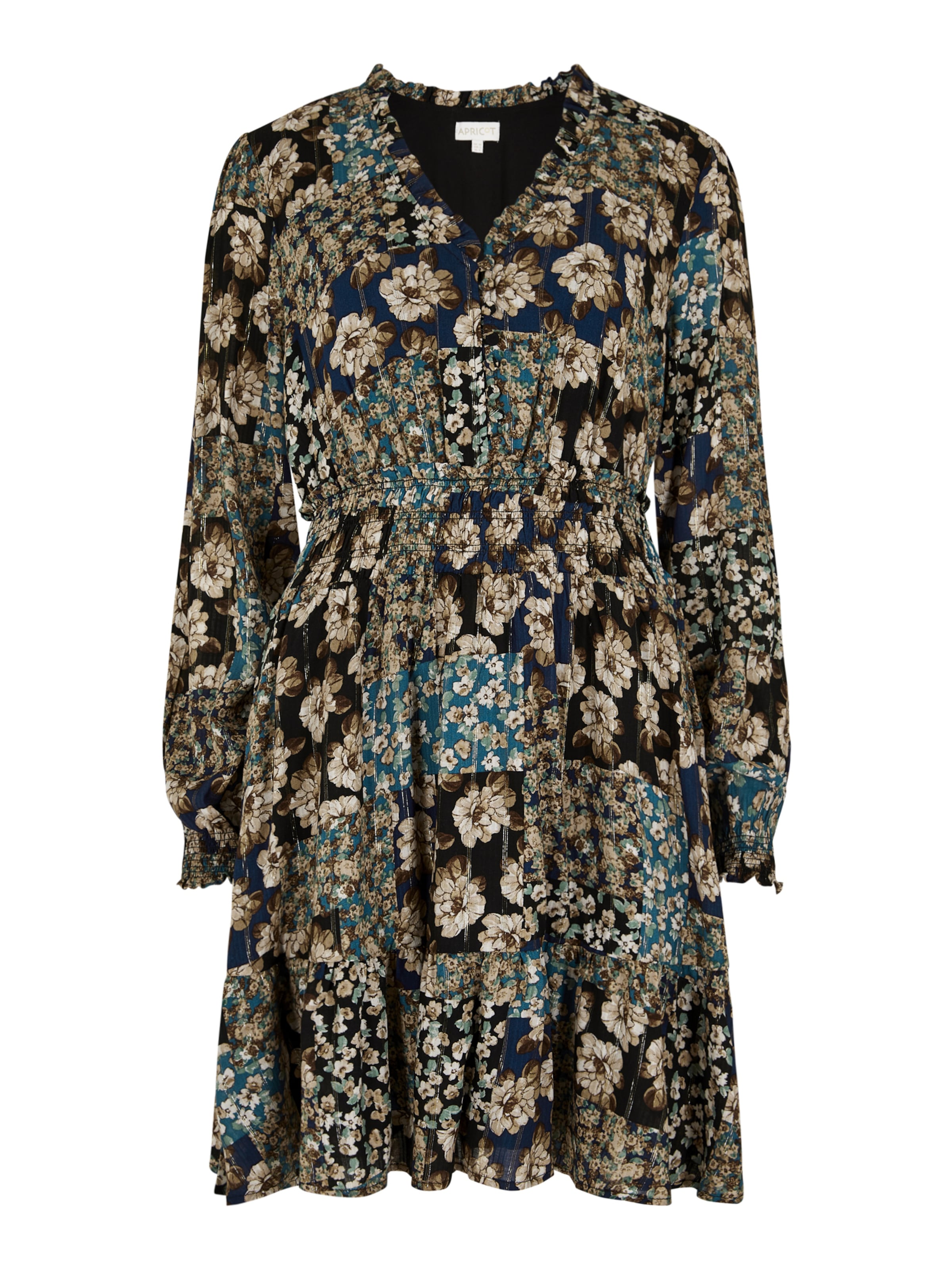 Apricot Kleid 'Patchwork'' in Mischfarben: Vorderseite