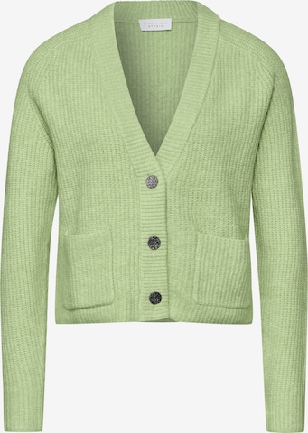 Street One Studio Knit Cardigan in Green: front