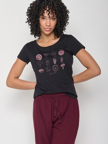 GREENBOMB Shirt 'Bike Mushrooms' in Black: front