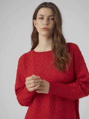 VERO MODA Gebreide jurk in Rood