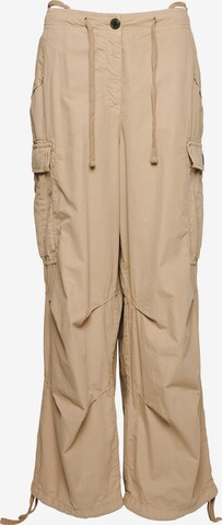 Wide Leg Pantalon cargo Superdry en beige : devant