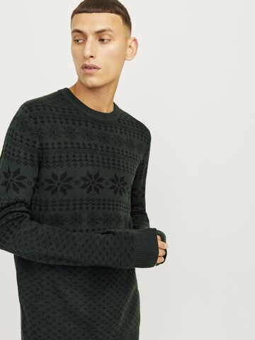 Pull-over 'JJXmas Gabriel' JACK & JONES en vert