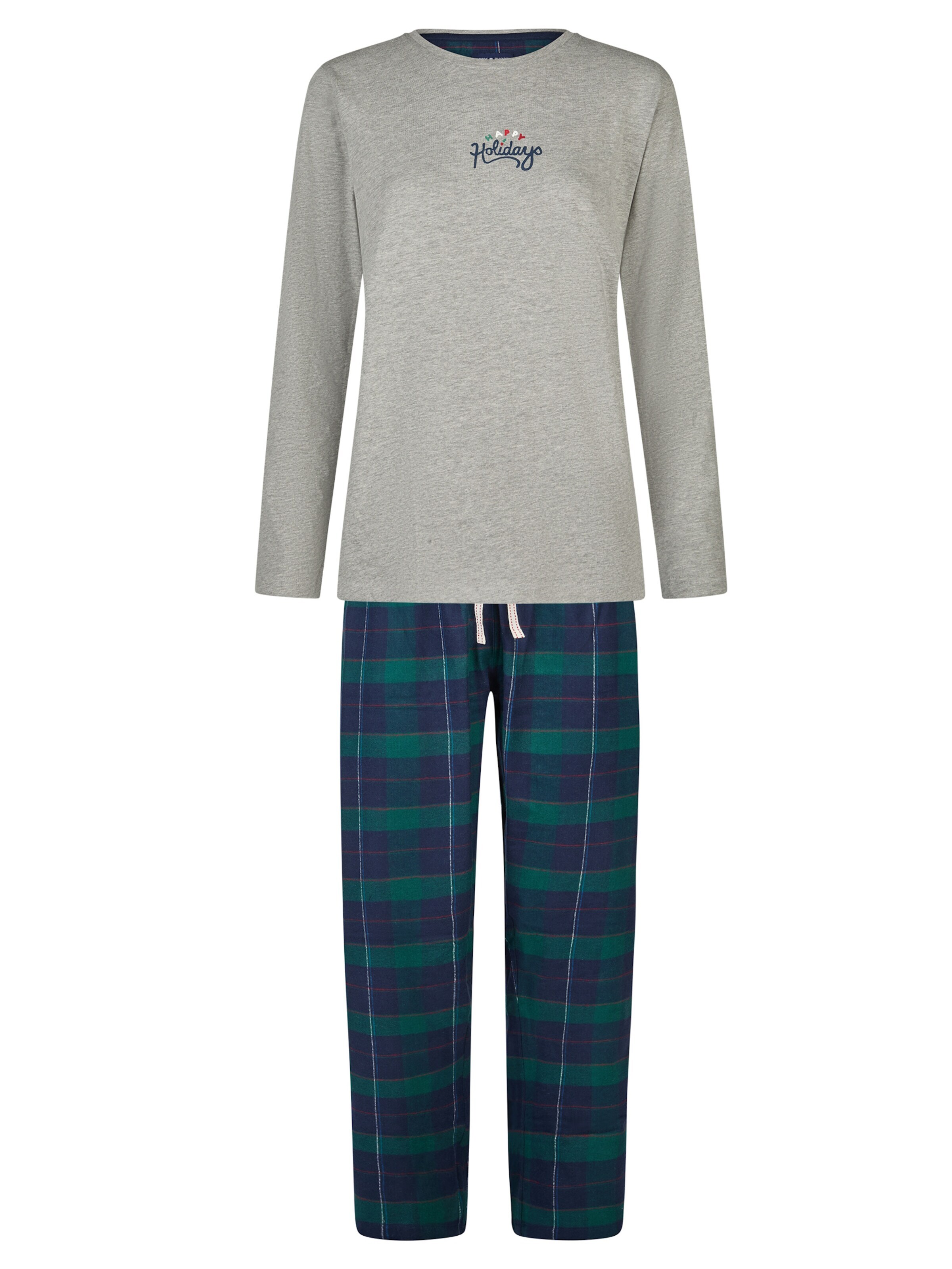 Happy Shorts Pyjama 'Christmas Giftbox' in Grijs: voorkant