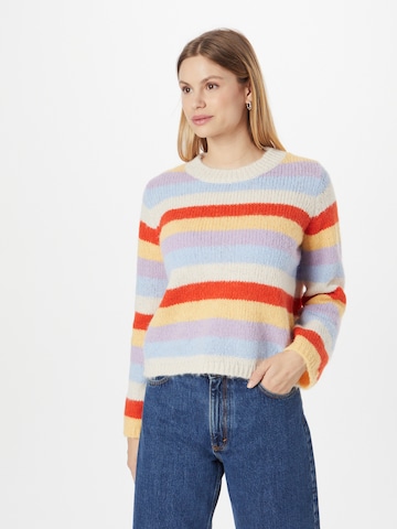 PIECES Sweter 'Tascha' w kolorze mieszane kolory: przód